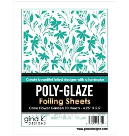 GINA K DESIGNS GINA K. DESIGNS CONE FLOWER GARDEN 4.25x5.5 POLY-GLAZE FOILING SHEETS 10/PK