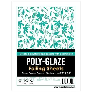 GINA K DESIGNS GINA K. DESIGNS CONE FLOWER GARDEN 4.25x5.5 POLY-GLAZE FOILING SHEETS 10/PK