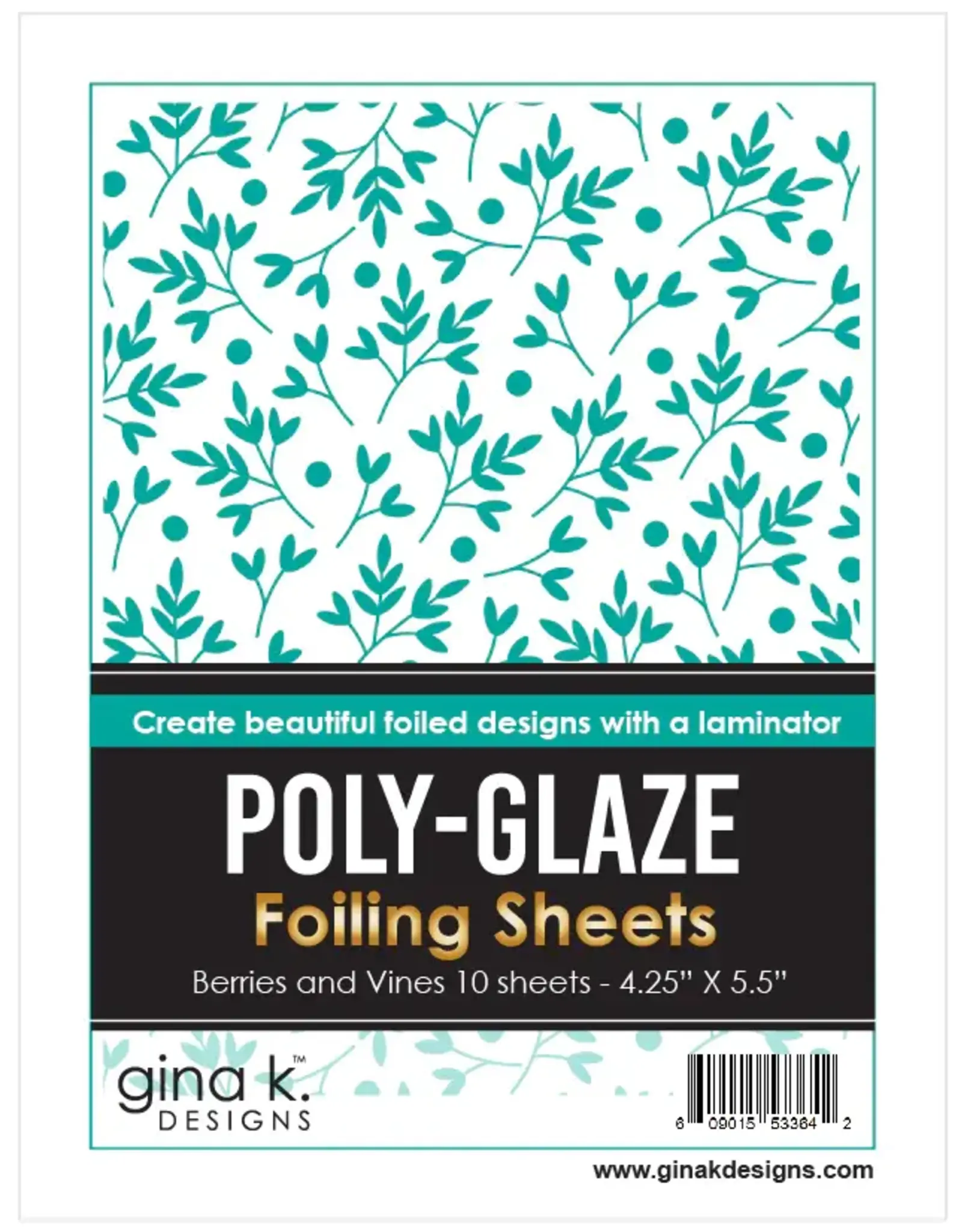 GINA K DESIGNS GINA K. DESIGNS BERRIES AND VINES 4.25x5.5 POLY-GLAZE FOILING SHEETS 10/PK