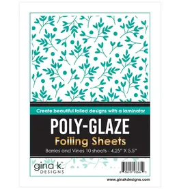 GINA K DESIGNS GINA K. DESIGNS BERRIES AND VINES 4.25x5.5 POLY-GLAZE FOILING SHEETS 10/PK