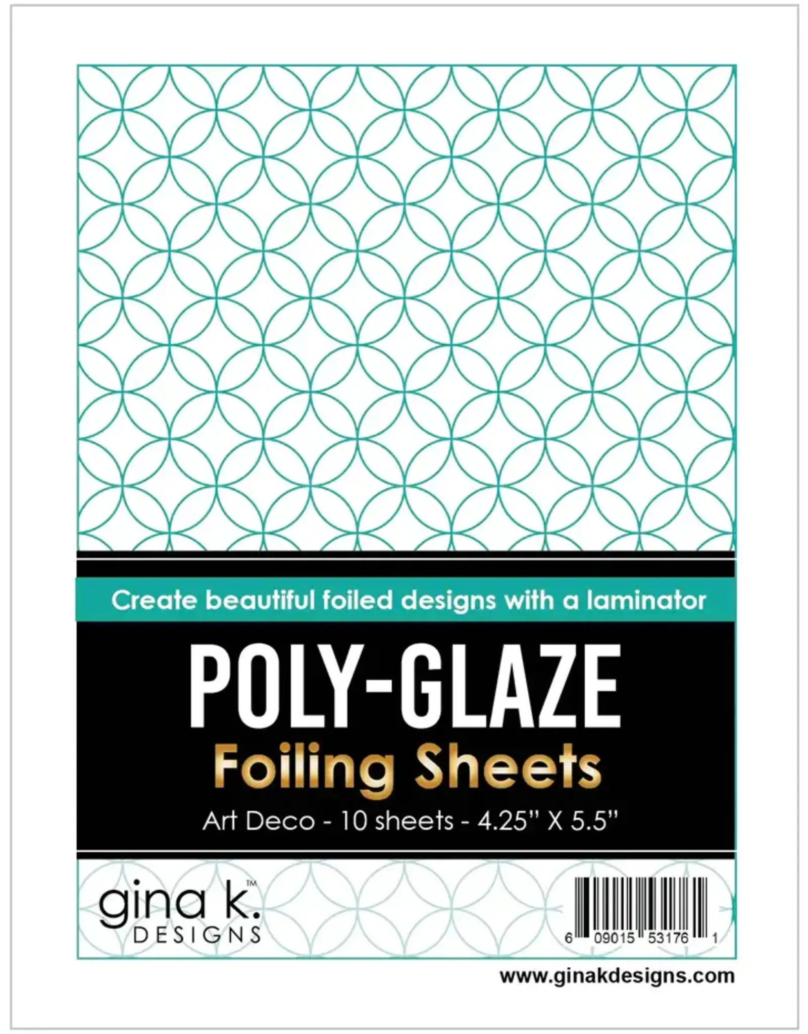 GINA K DESIGNS GINA K. DESIGNS ART DECO 4.25x5.5 POLY-GLAZE FOILING SHEETS 10/PK