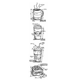 STAMPERS ANONYMOUS STAMPERS ANONYMOUS TIM HOLTZ FRESH BREWED MINI BLUEPRINTS STRIP 3x10 CLING STAMP SET