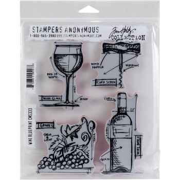 STAMPERS ANONYMOUS STAMPERS ANONYMOUS TIM HOLTZ CLING STAMP WINE BLUEPRINT
