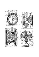 STAMPERS ANONYMOUS STAMPERS ANONYMOUS TIM HOLTZ VINTAGE THINGS BLUEPRINT CLING STAMP SET