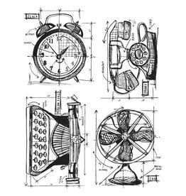 STAMPERS ANONYMOUS STAMPERS ANONYMOUS TIM HOLTZ VINTAGE THINGS BLUEPRINT CLING STAMP SET
