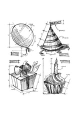 STAMPERS ANONYMOUS STAMPERS ANONYMOUS TIM HOLTZ BIRTHDAY BLUEPRINT CLING STAMP SET