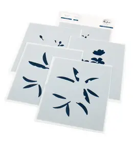 PINKFRESH PINKFRESH STUDIO PLUMERIA STENCIL SET 5/PK