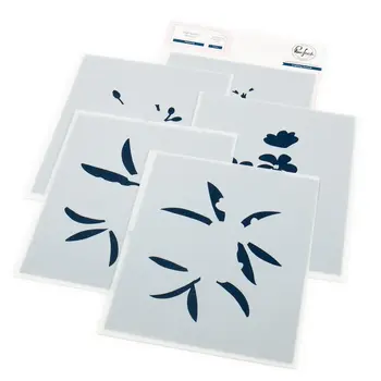 PINKFRESH PINKFRESH STUDIO PLUMERIA STENCIL SET 5/PK