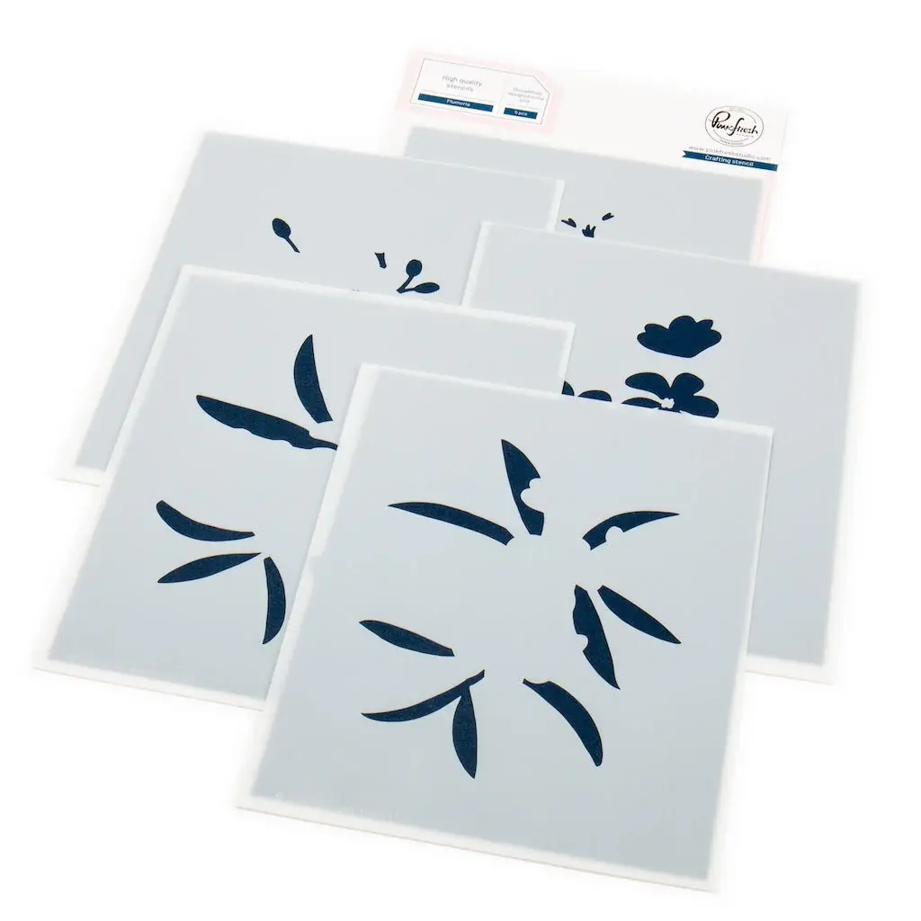 PINKFRESH PINKFRESH STUDIO PLUMERIA STENCIL SET 5/PK