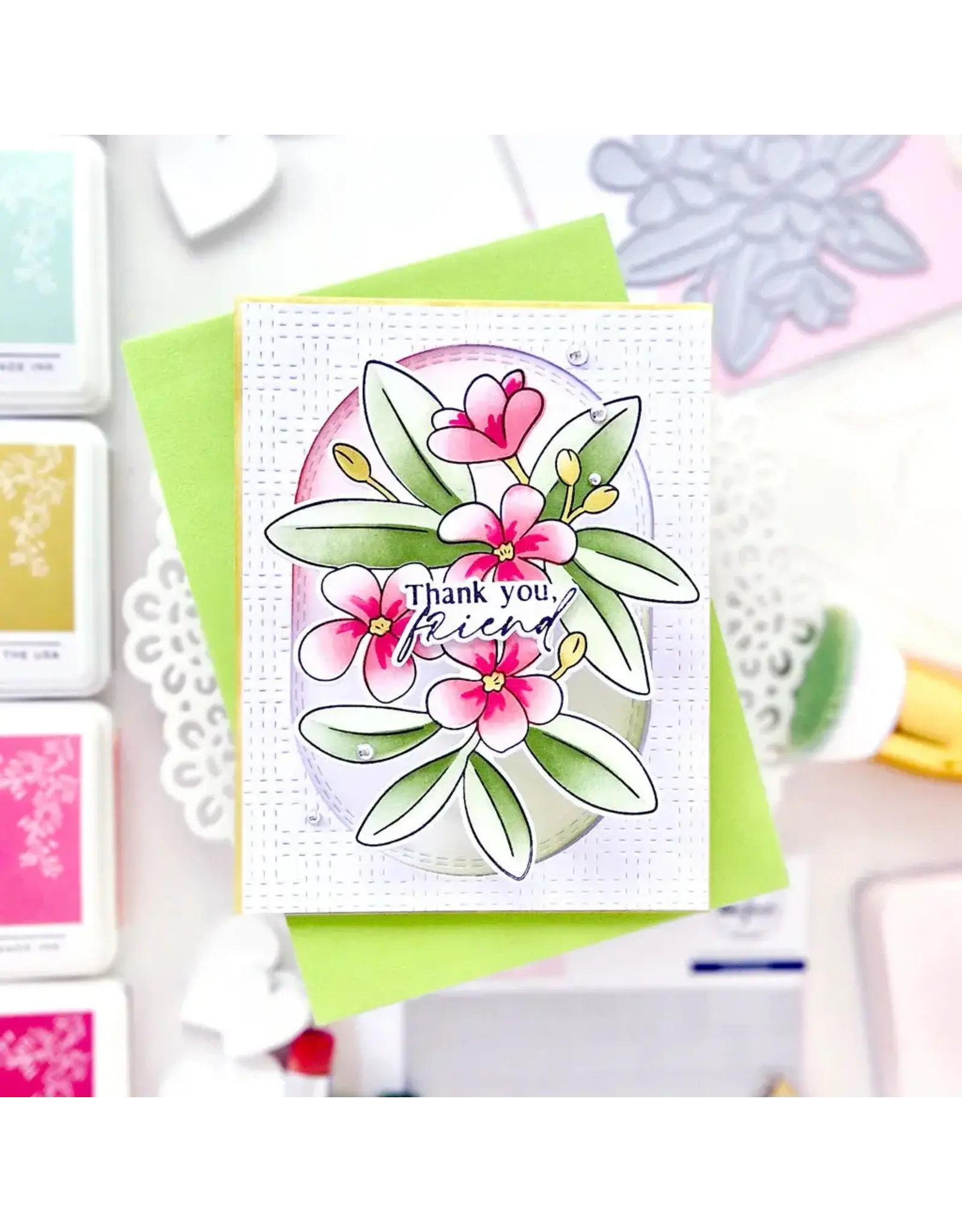 PINKFRESH PINKFRESH STUDIO PLUMERIA STENCIL SET 5/PK