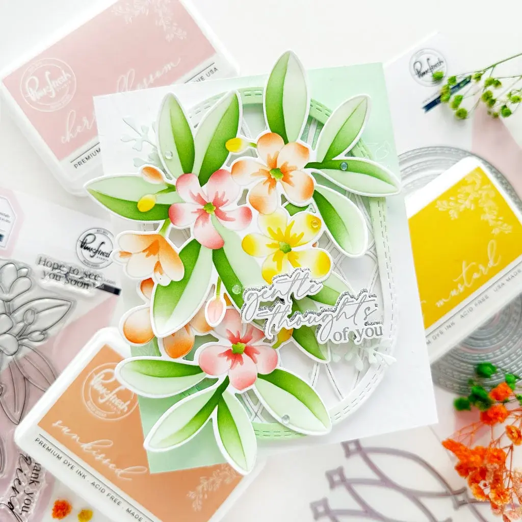 PINKFRESH PINKFRESH STUDIO PLUMERIA STENCIL SET 5/PK