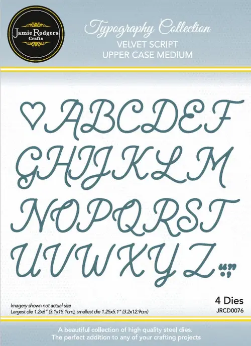JAMIE RODGERS CRAFTS UPPER CASE VELVET SCRIPT DIE SET