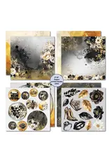 3QUARTER DESIGNS 3QUARTER DESIGNS GOLDEN EBONY 8x8 PAPER PACK 12 SHEETS