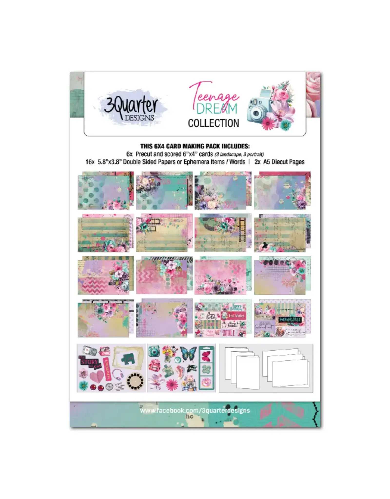 3QUARTER DESIGNS 3QUARTER DESIGNS TEENAGE DREAM 6x4 CARD PACK