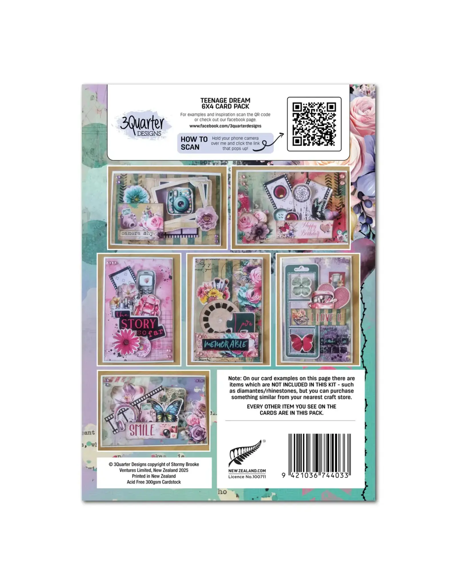 3QUARTER DESIGNS 3QUARTER DESIGNS TEENAGE DREAM 6x4 CARD PACK