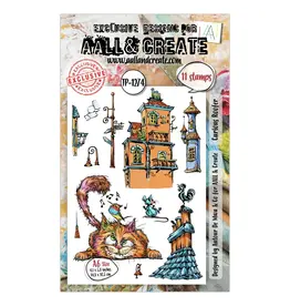 AALL & CREATE AALL & CREATE AUTOUR DE MWA #1274 CURIOUS ROOFER A6 CLEAR STAMP SET