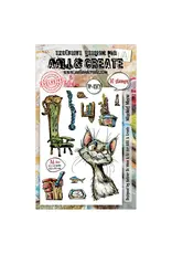 AALL & CREATE AALL & CREATE AUTOUR DE MWA #1272 MISCHIEF MEOW A6 CLEAR STAMP SET