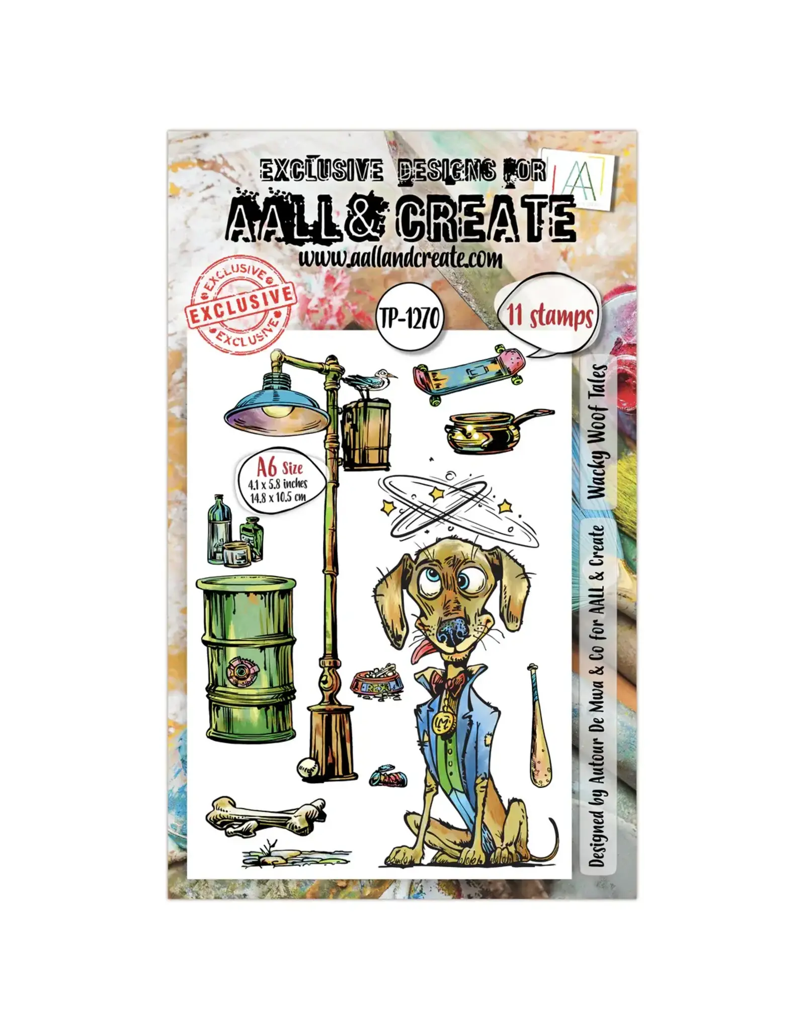 AALL & CREATE AALL & CREATE AUTOUR DE MWA #1270 WOOF TALES A6 CLEAR STAMP SET
