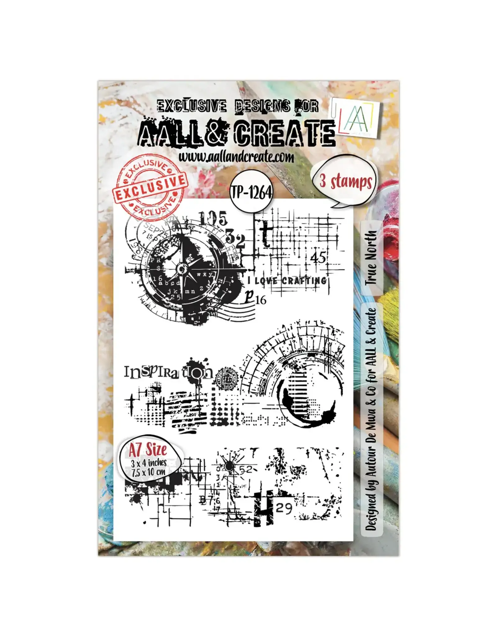 AALL & CREATE AALL & CREATE AUTOUR DE MWA #1264 TRUE NORTH A7 CLEAR STAMP SET