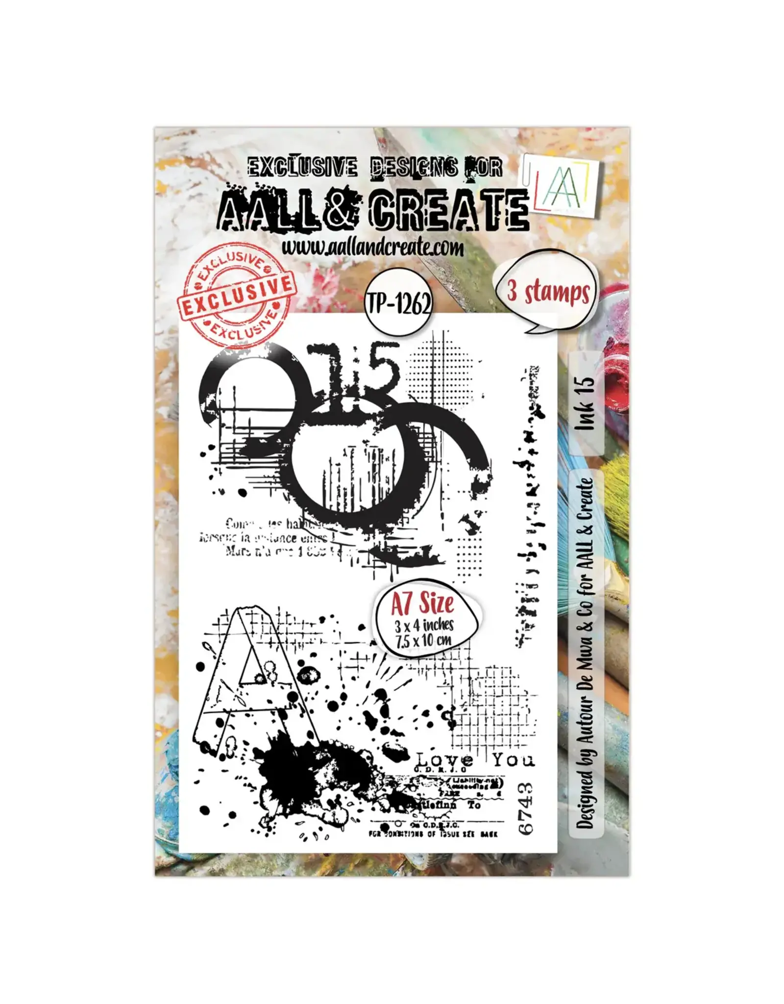 AALL & CREATE AALL & CREATE AUTOUR DE MWA #1262 INK 15 A7 CLEAR STAMP SET