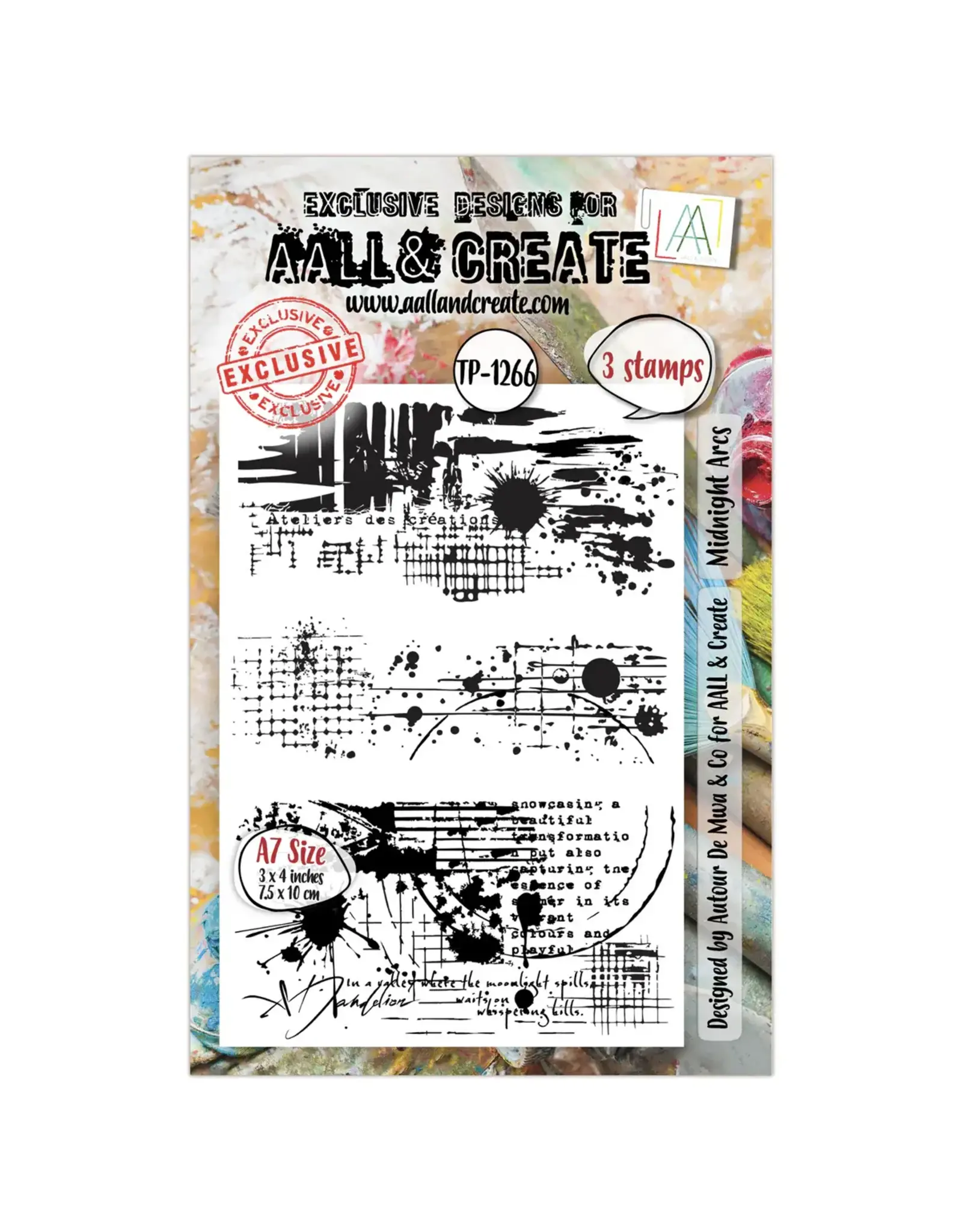 AALL & CREATE AALL & CREATE AUTOUR DE MWA #1266 MIDNIGHT ARCS A7 CLEAR STAMP SET