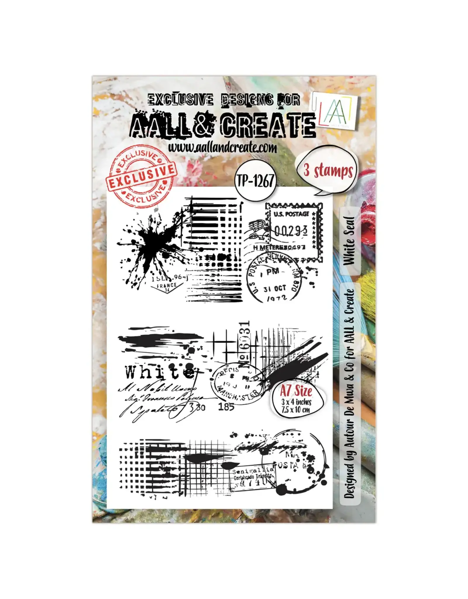 AALL & CREATE AALL & CREATE AUTOUR DE MWA #1267 WHITE SEAL A7 CLEAR STAMP SET
