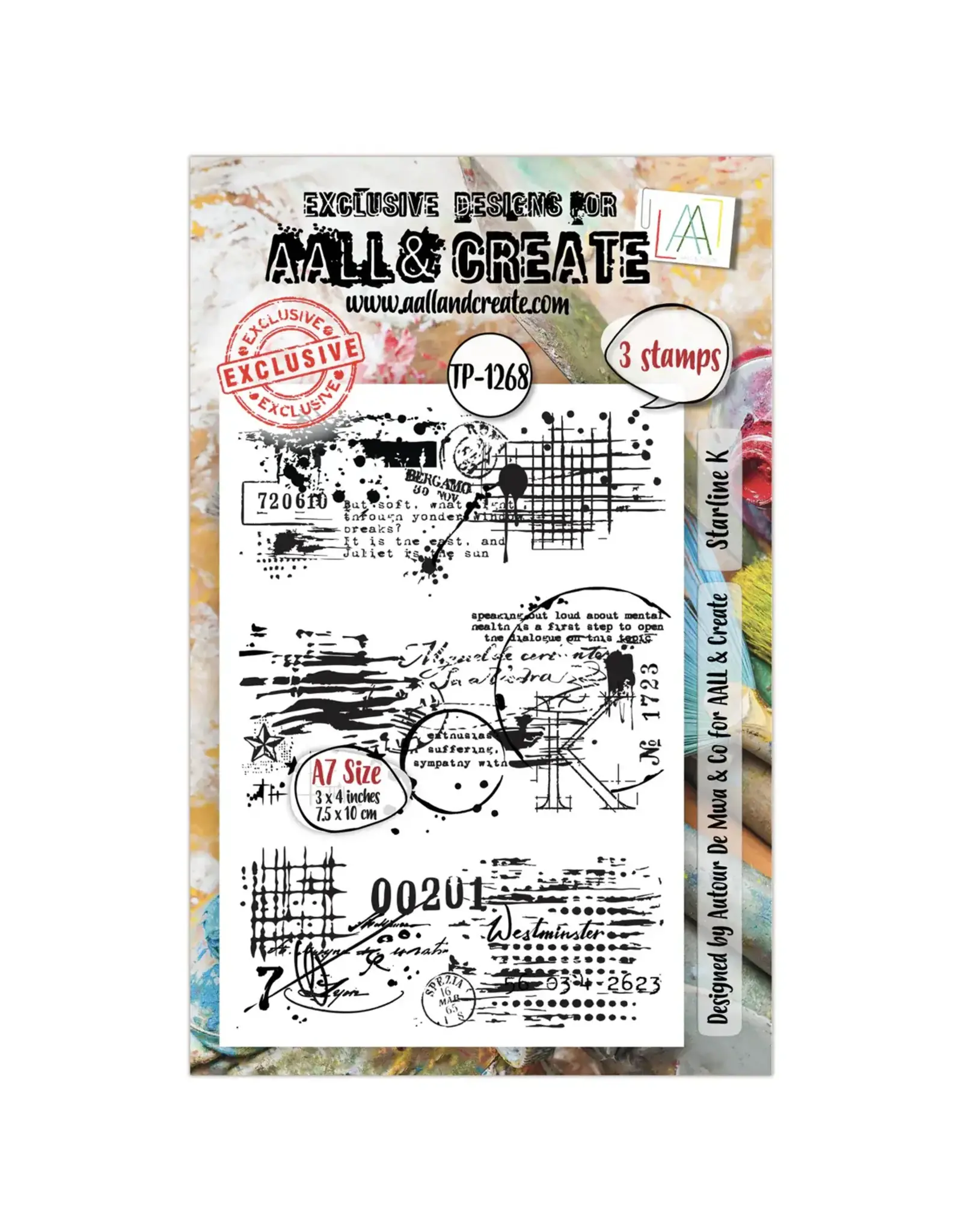 AALL & CREATE AALL & CREATE AUTOUR DE MWA #1268 STARLINE K A7 CLEAR STAMP SET
