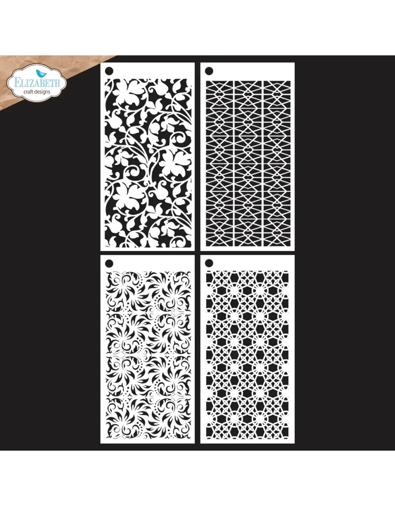 ELIZABETH CRAFT DESIGNS ELIZABETH CRAFT DESIGNS ART JOURNAL SPECIALS BY DEVID JOURNAL STENCILS 7 STENCIL SET 4/PK