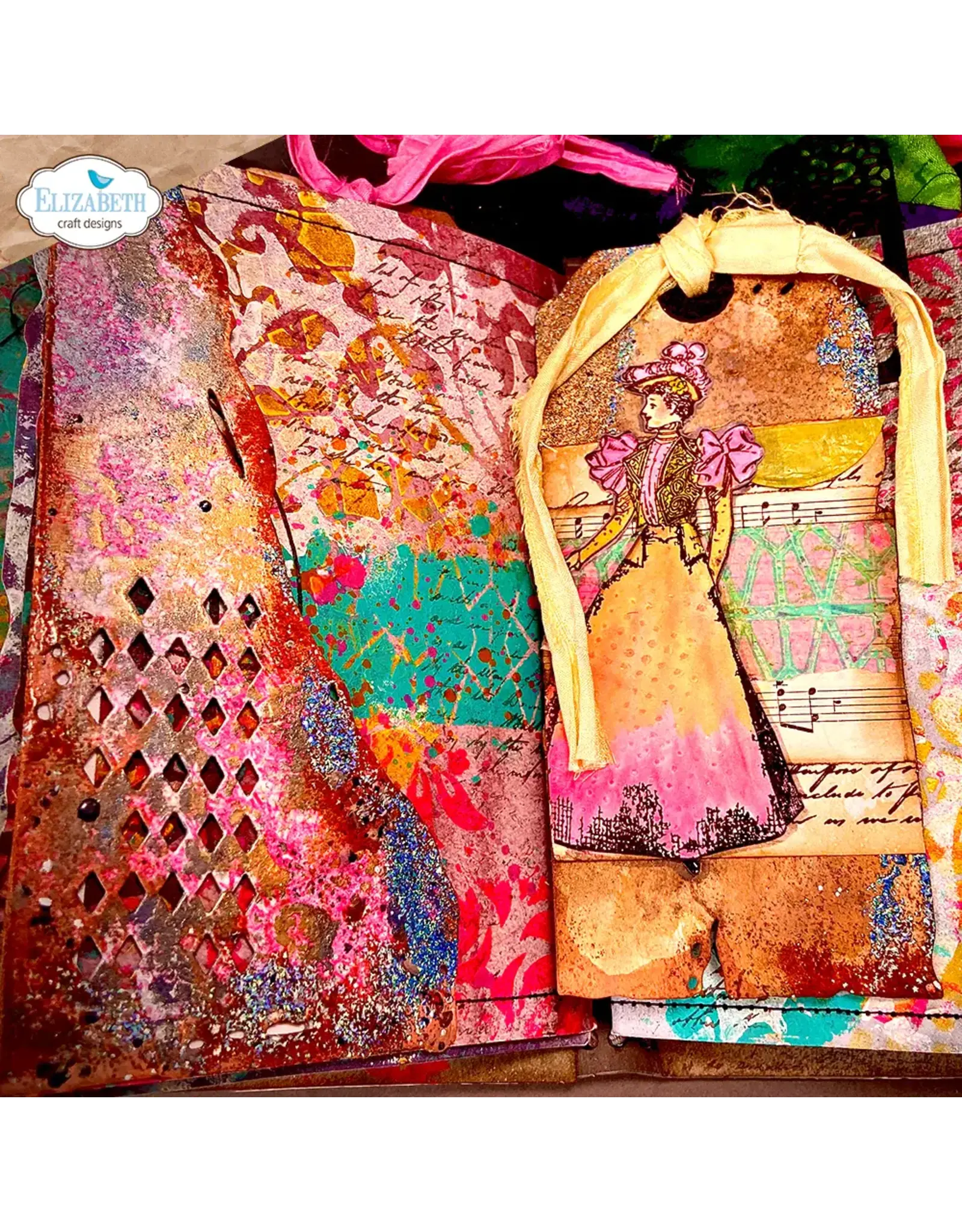 ELIZABETH CRAFT DESIGNS ELIZABETH CRAFT DESIGNS ART JOURNAL SPECIALS BY DEVID PLAYFUL GRUNGE DIE SET