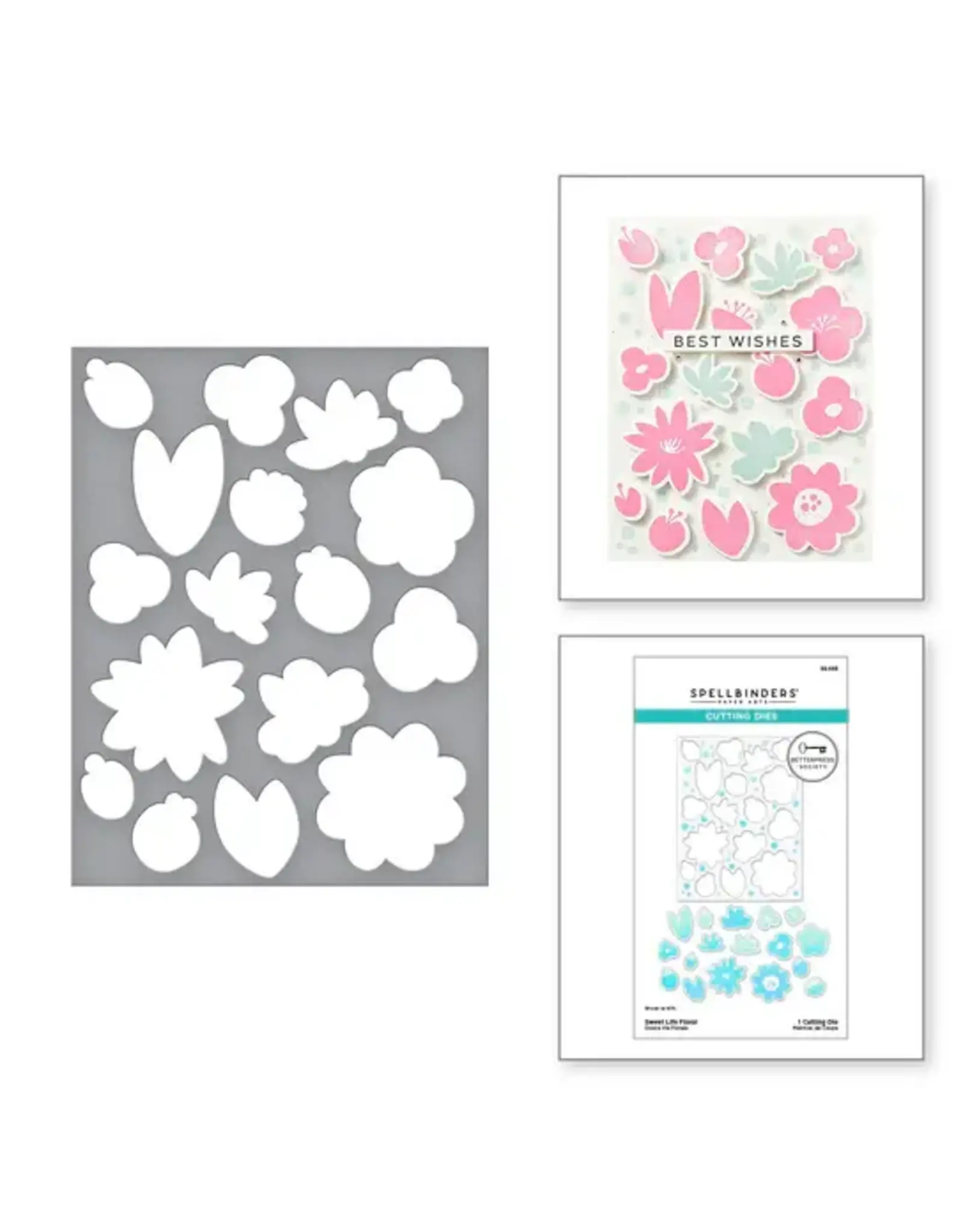SPELLBINDERS SPELLBINDERS BETTERPRESS SOCIETY MARCH 2025 ADD-ON SWEET LIFE FLORAL DIE