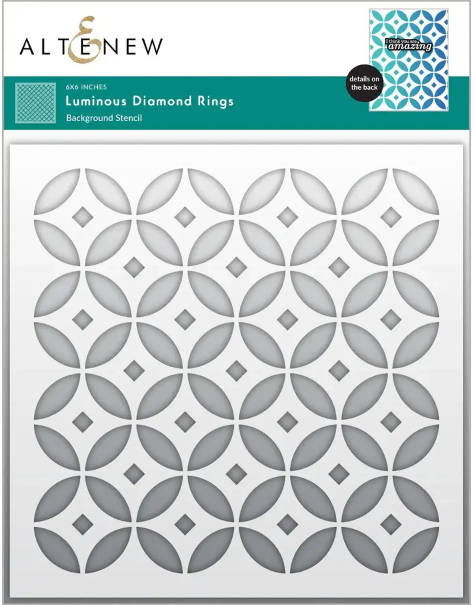 ALTENEW ALTENEW LUMINOUS DIAMOND RINGS 6x6 BACKGROUND STENCIL