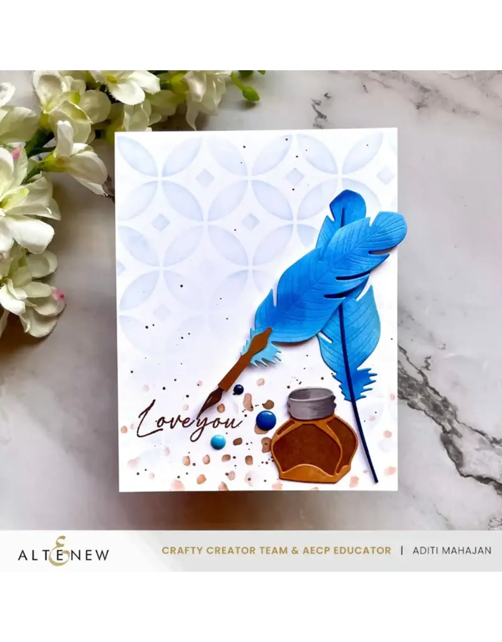 ALTENEW ALTENEW LUMINOUS DIAMOND RINGS 6x6 BACKGROUND STENCIL