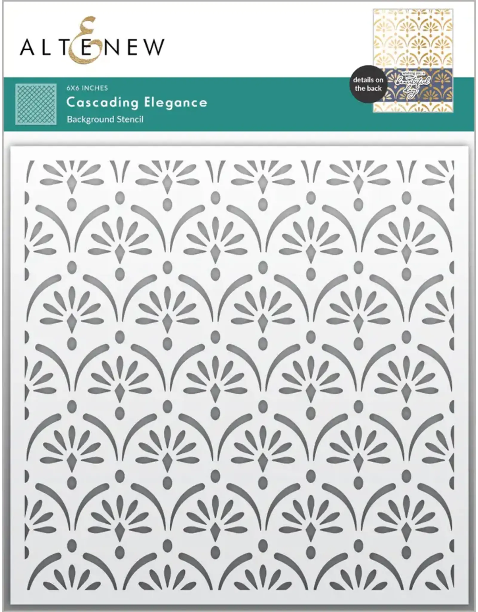 ALTENEW ALTENEW CASCADING ELEGANCE 6x6 BACKGROUND STENCIL