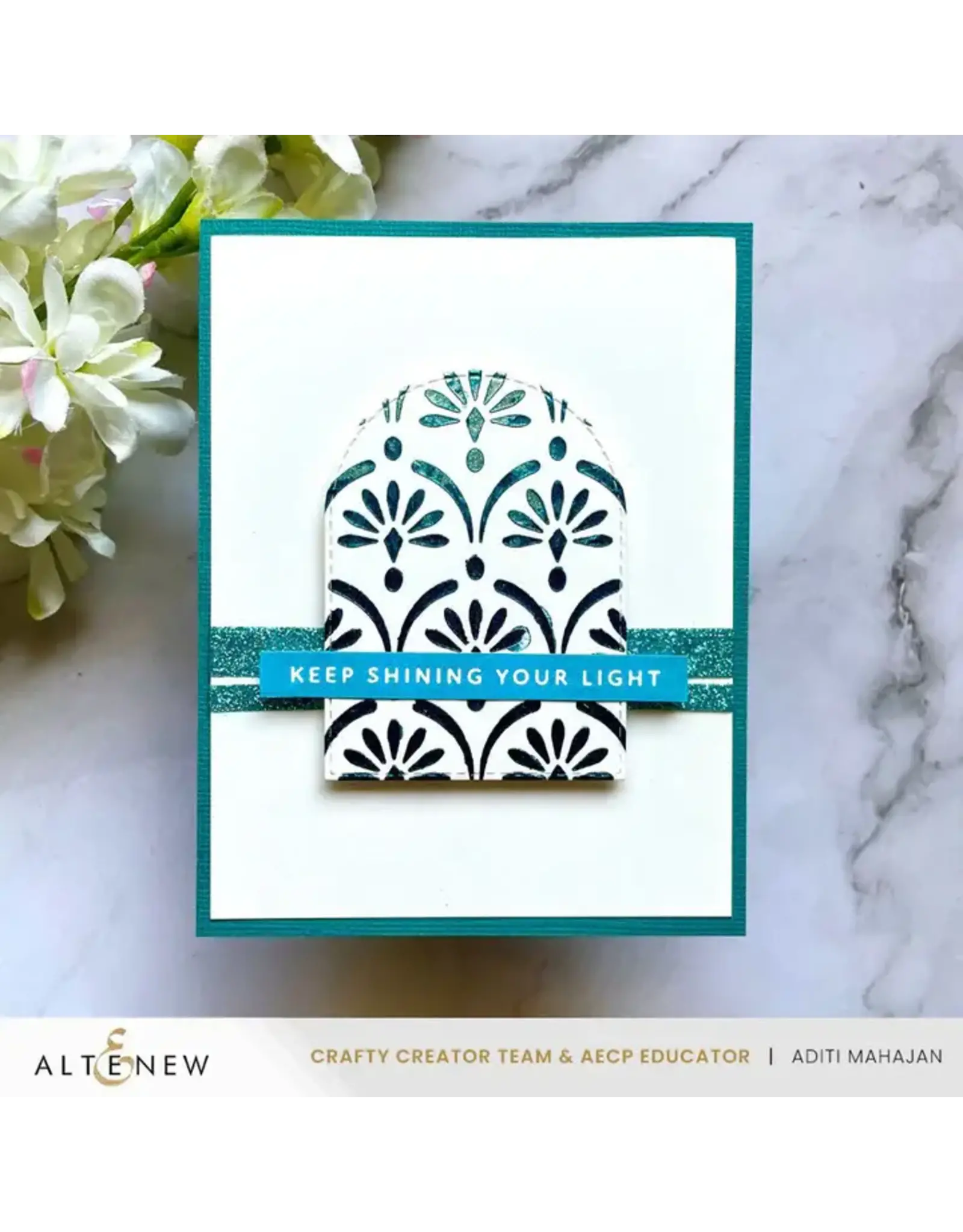 ALTENEW ALTENEW CASCADING ELEGANCE 6x6 BACKGROUND STENCIL