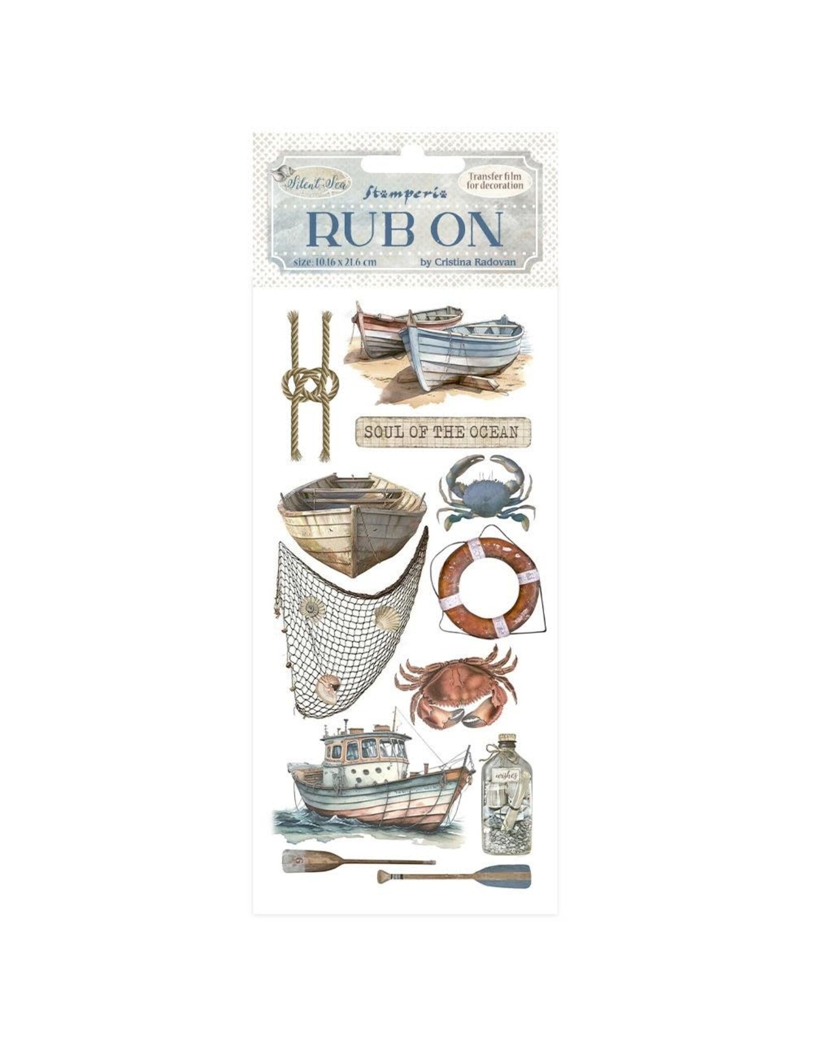 STAMPERIA STAMPERIA SILENT SEA BOAT RUB-ON