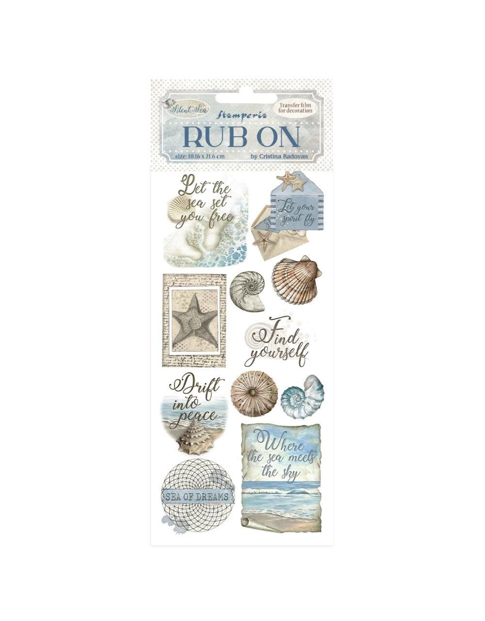 STAMPERIA STAMPERIA SILENT SEA SHELLS RUB-ON