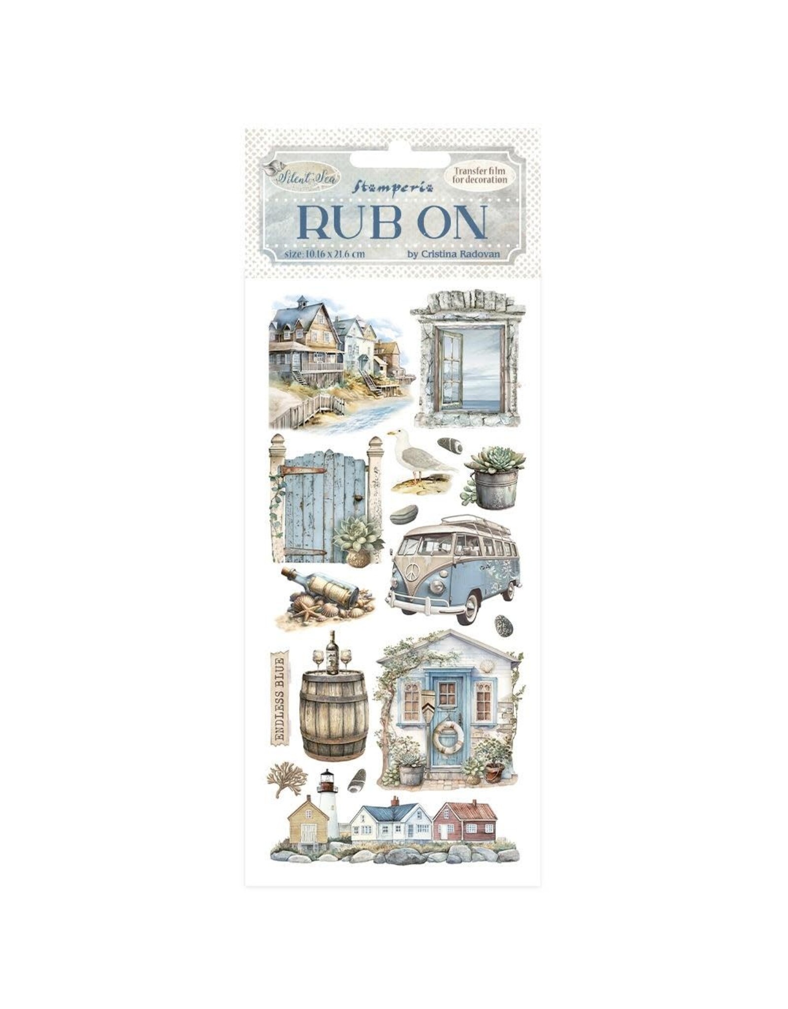 STAMPERIA STAMPERIA SILENT SEA LANDSCAPE RUB-ON