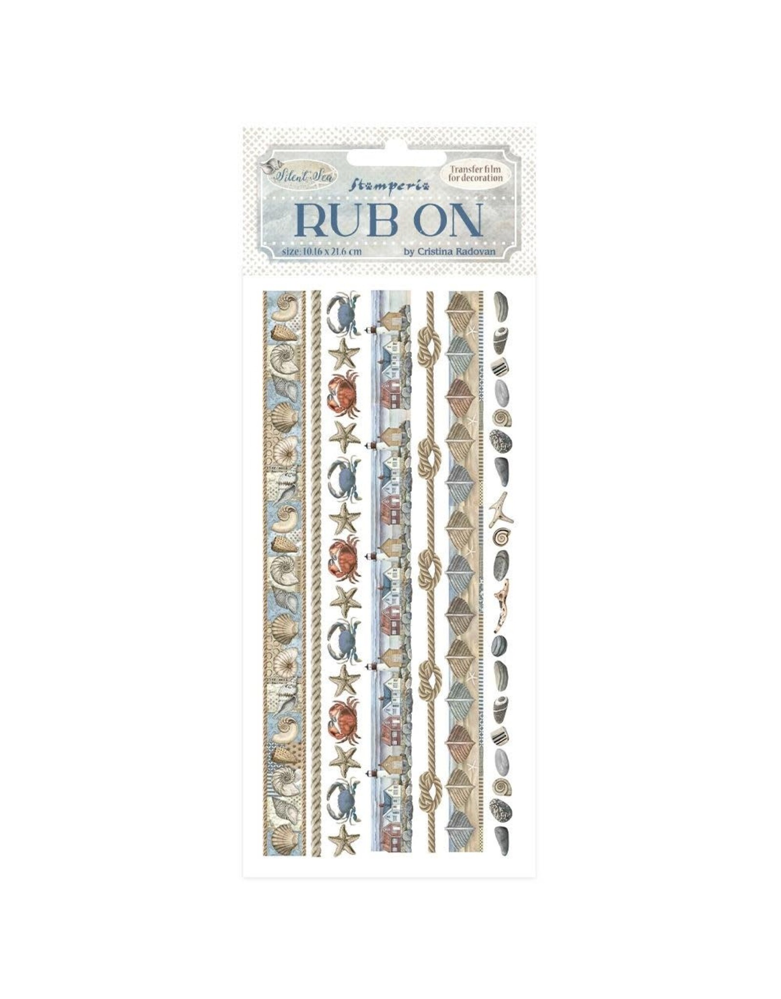 STAMPERIA STAMPERIA SILENT SEA STRIPES RUB-ON