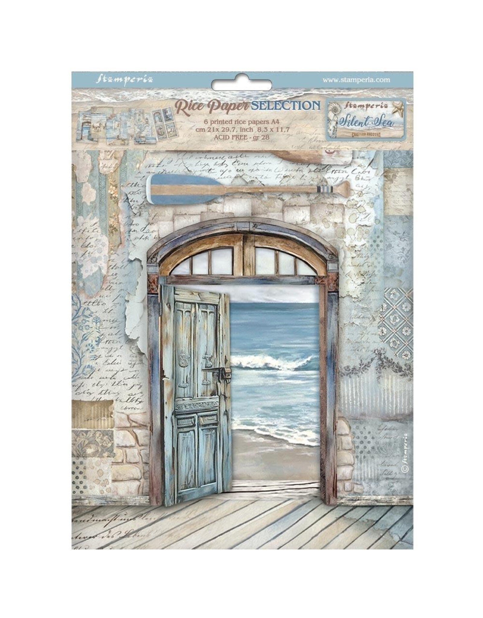 STAMPERIA STAMPERIA SILENT SEA ASSORTED A4 RICE PAPER 6/PK