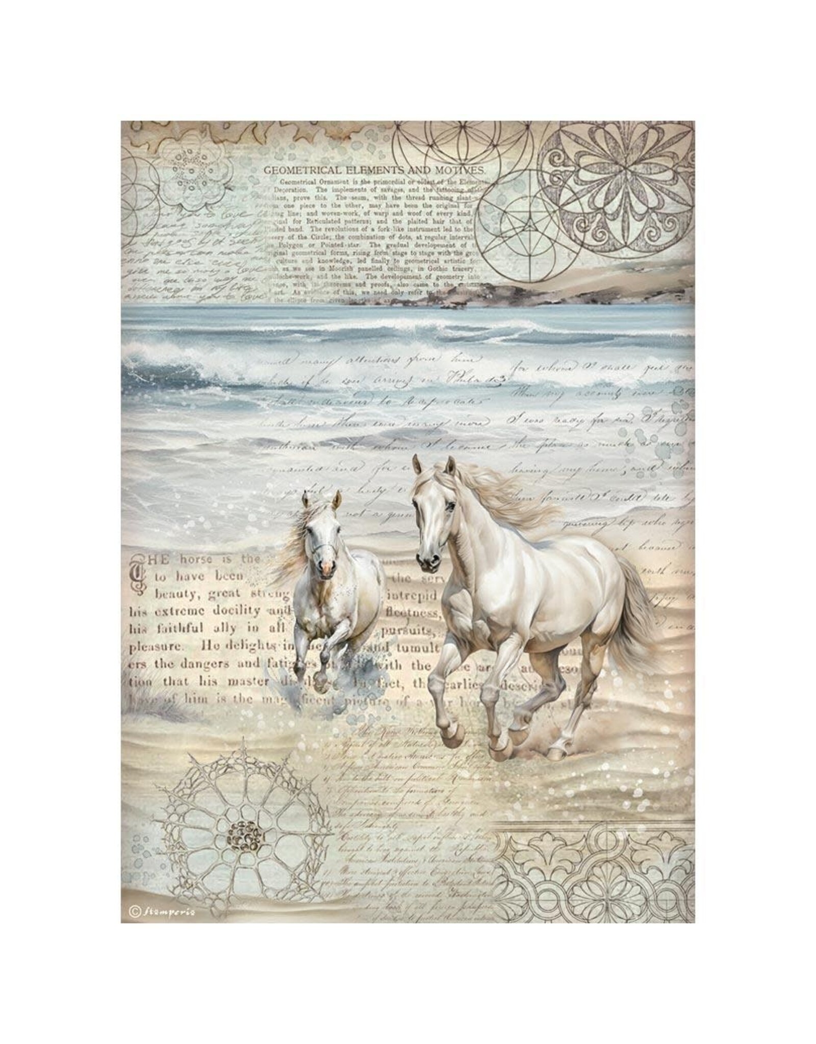 STAMPERIA STAMPERIA SILENT SEA ASSORTED A4 RICE PAPER 6/PK