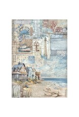 STAMPERIA STAMPERIA SILENT SEA ASSORTED A4 RICE PAPER 6/PK