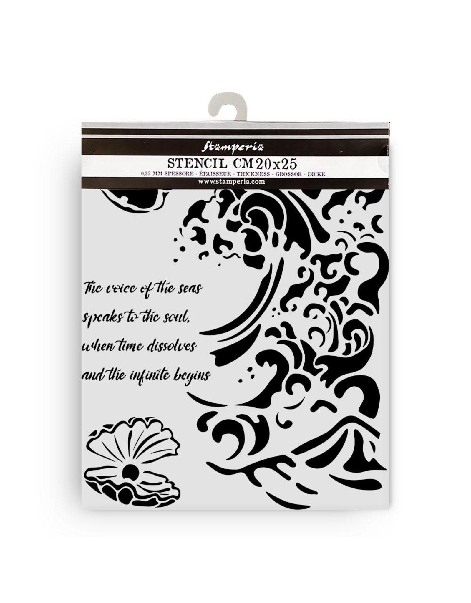 STAMPERIA STAMPERIA SILENT SEA WAVES AND SHELLS 20x25cm STENCIL