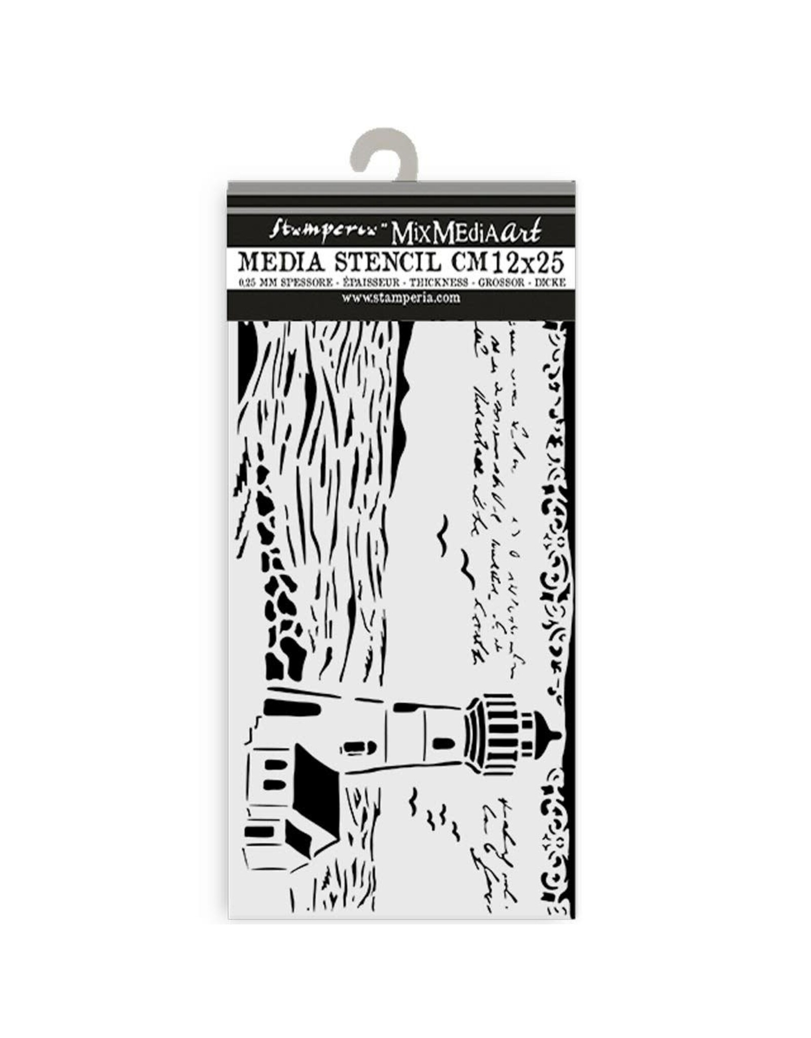 STAMPERIA STAMPERIA SILENT SEA LIGHTHOUSE 12x25cm STENCIL