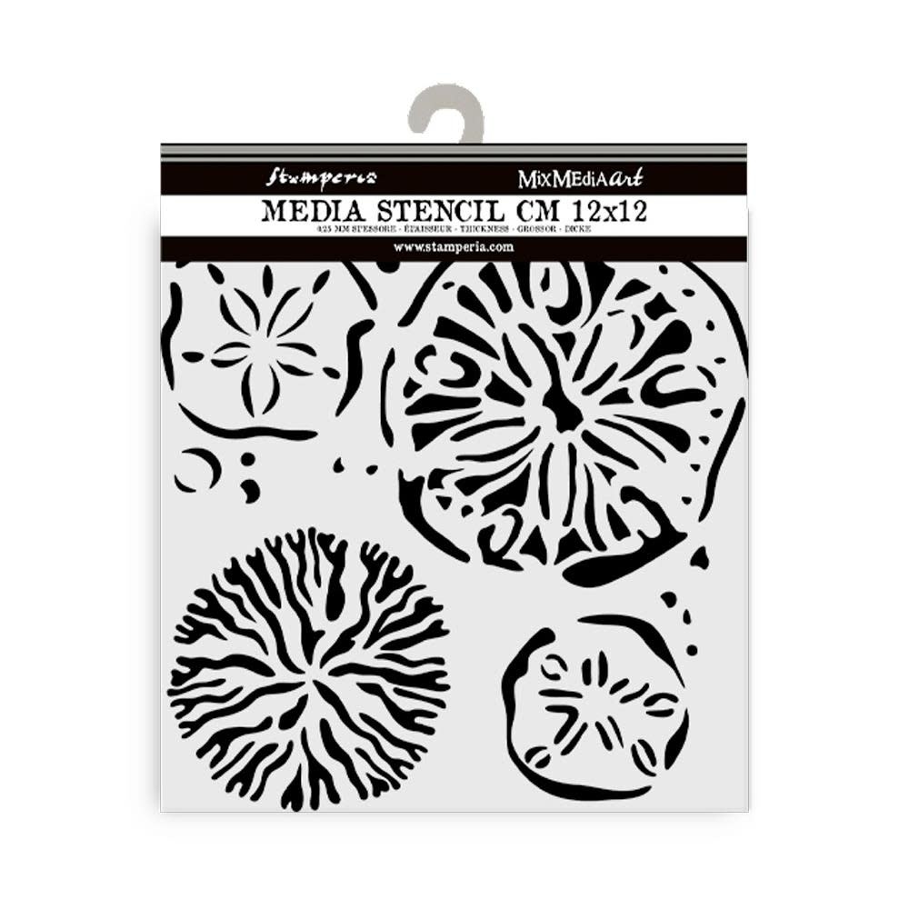 STAMPERIA STAMPERIA SILENT SEA SPONGES 12x12cm STENCIL