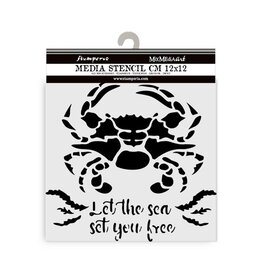 STAMPERIA STAMPERIA SILENT SEA CRAB 12x12cm STENCIL