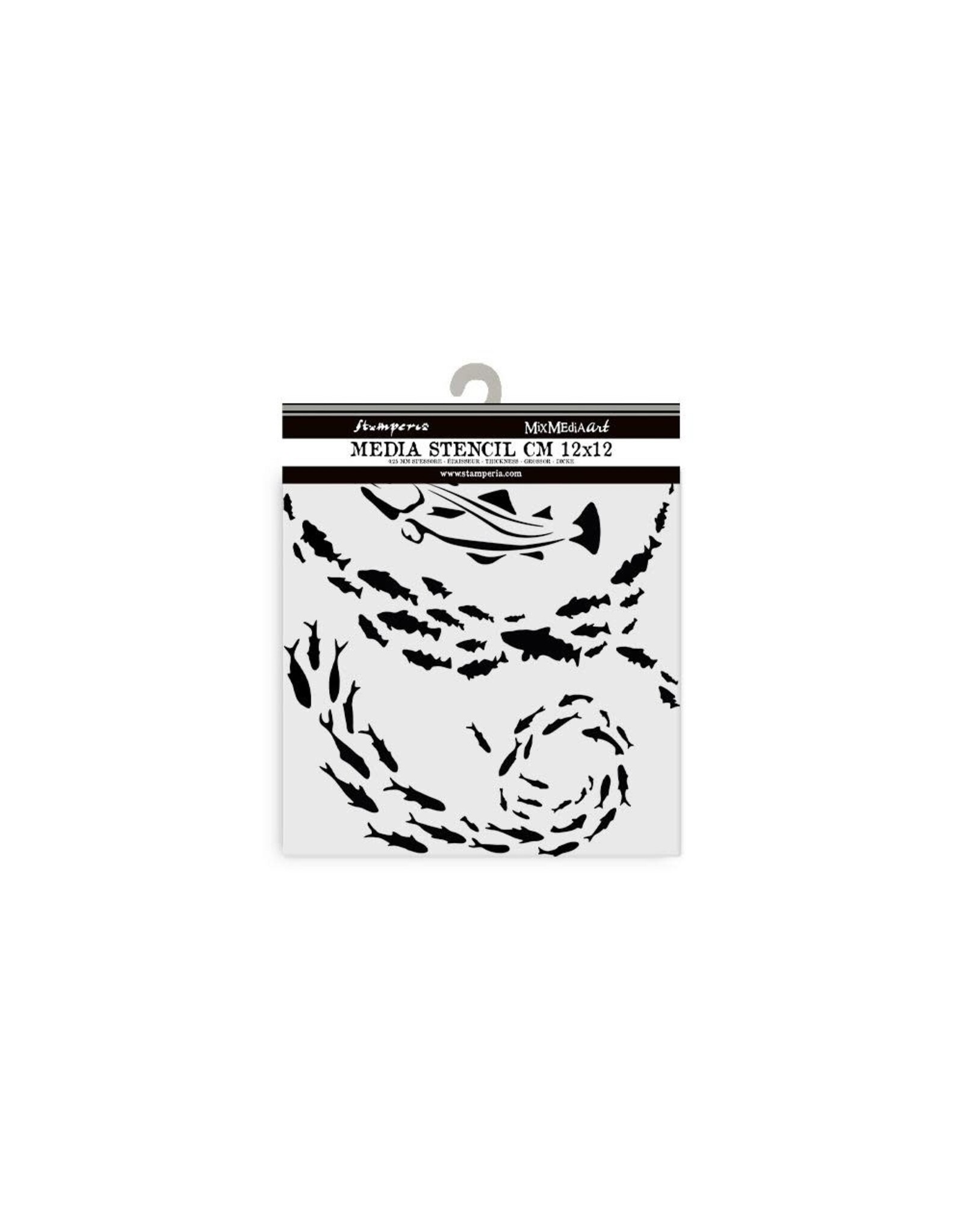 STAMPERIA STAMPERIA SILENT SEA FISH 12x12cm STENCIL
