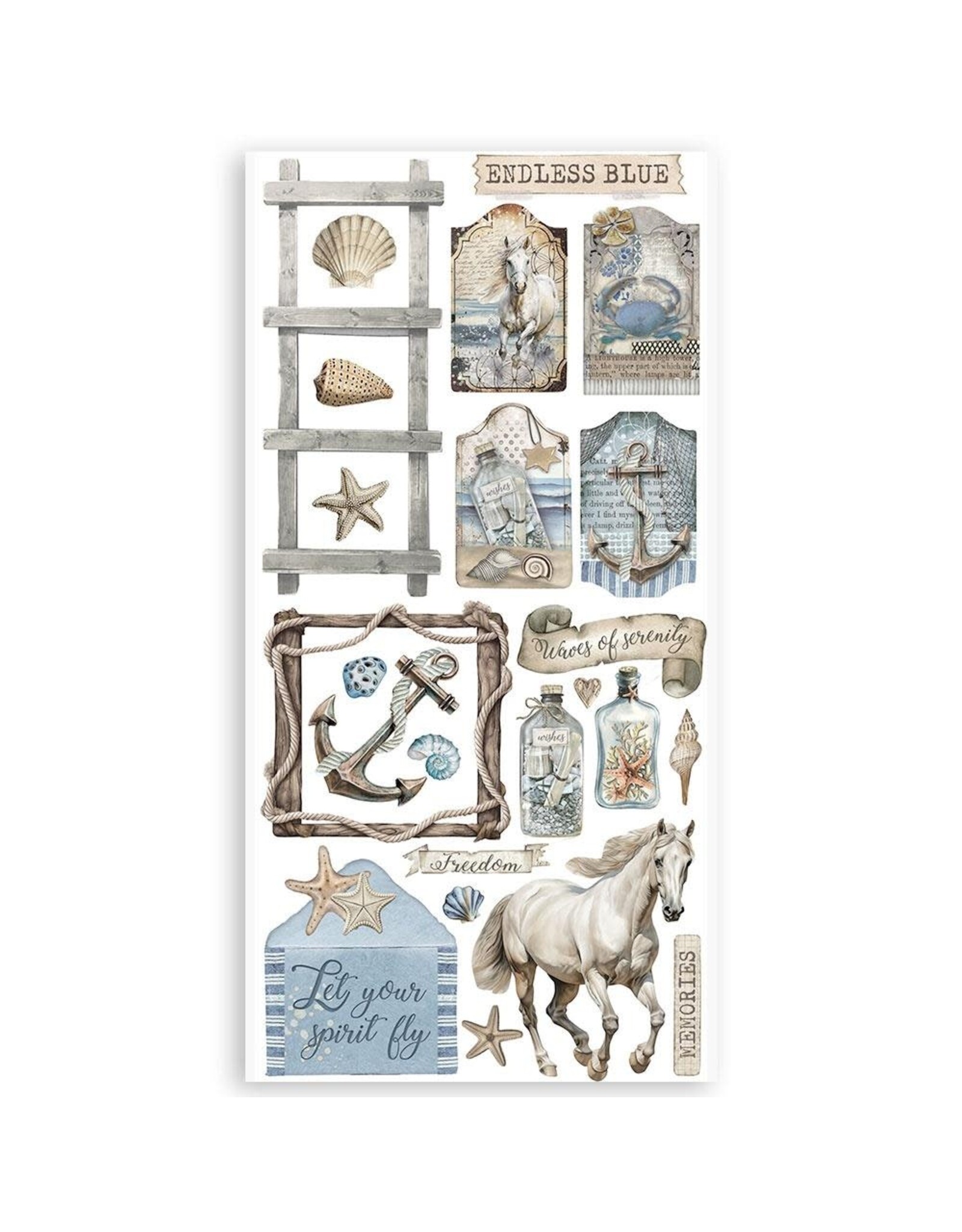 STAMPERIA STAMPERIA SILENT SEA 6x12 PAPER CUT OUTS 4 SHEETS