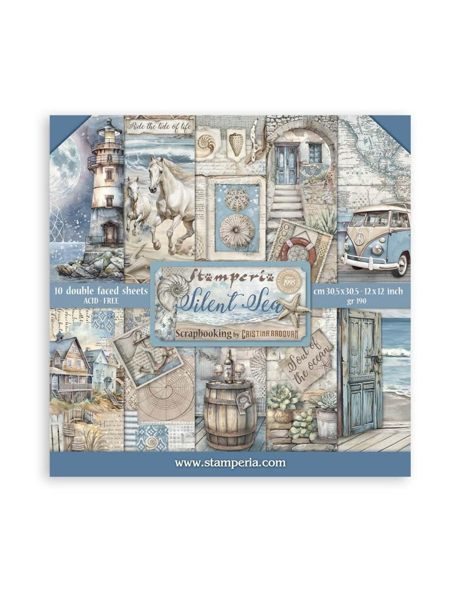 STAMPERIA STAMPERIA SILENT SEA 12x12 COLLECTION PACK 10 SHEETS