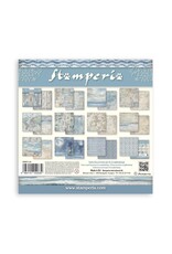 STAMPERIA STAMPERIA SILENT SEA BACKGROUNDS SELECTION 8x8 COLLECTION PACK 10 SHEETS