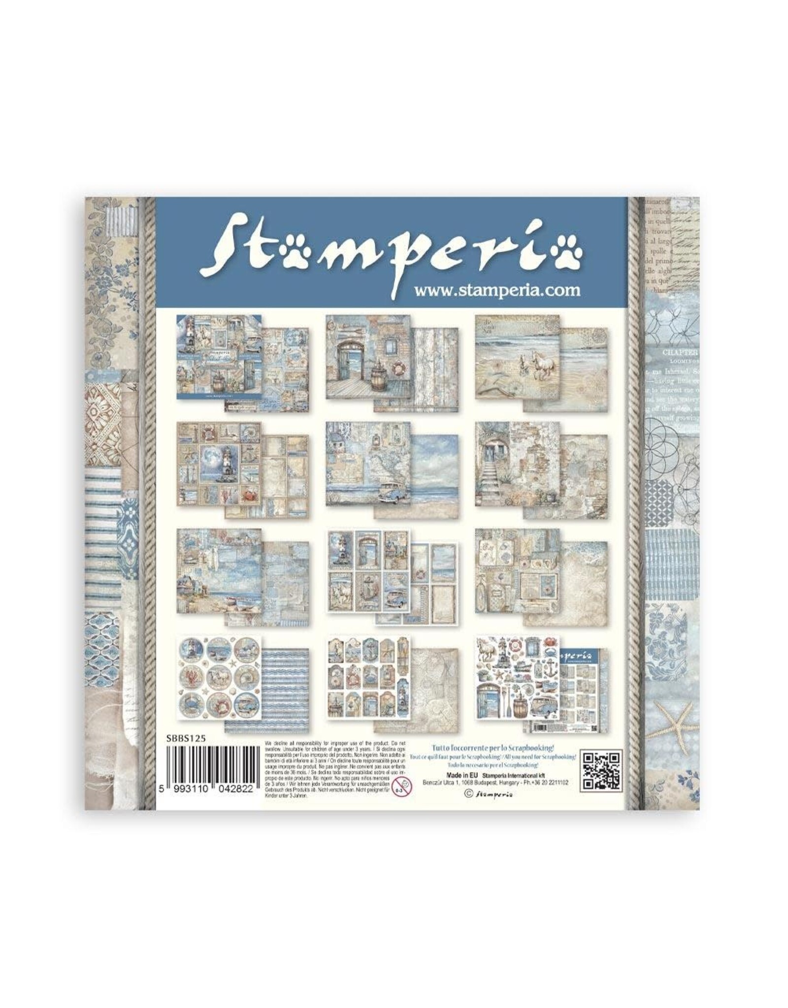STAMPERIA STAMPERIA SILENT SEA 8X8 COLLECTION PACK 10 SHEETS